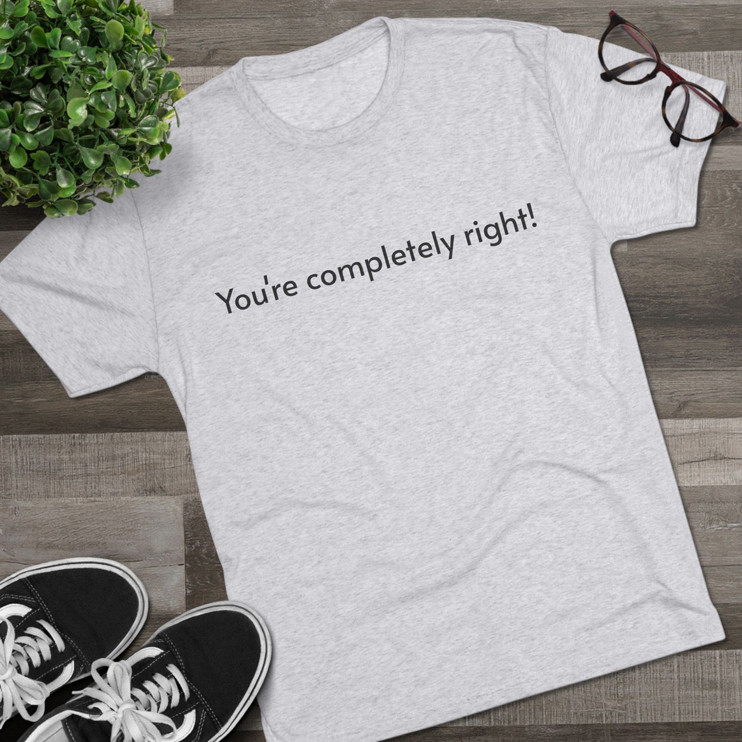 You're Completely Right Tee – Minimalist AI Statement T‑Shirt