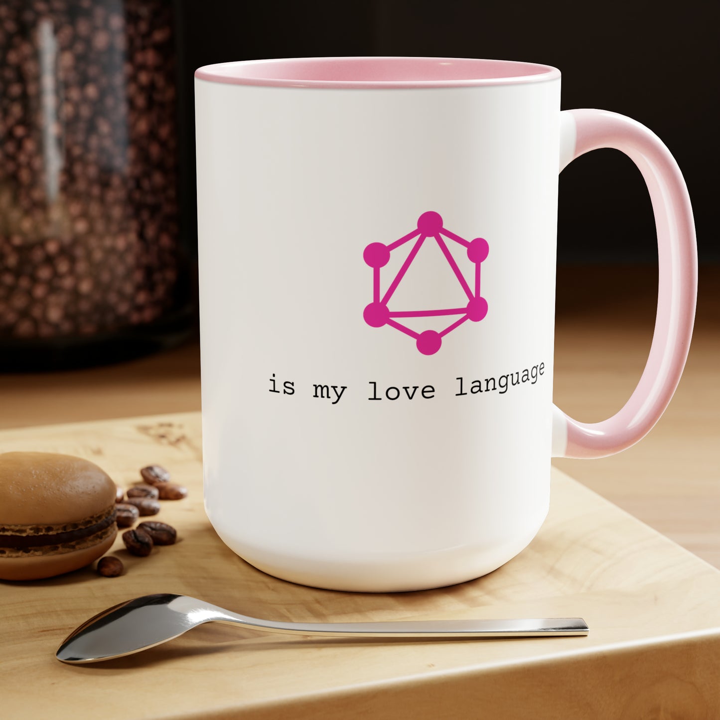 GraphQL is My Love Language, Two-Tone Coffee Mug, 15oz