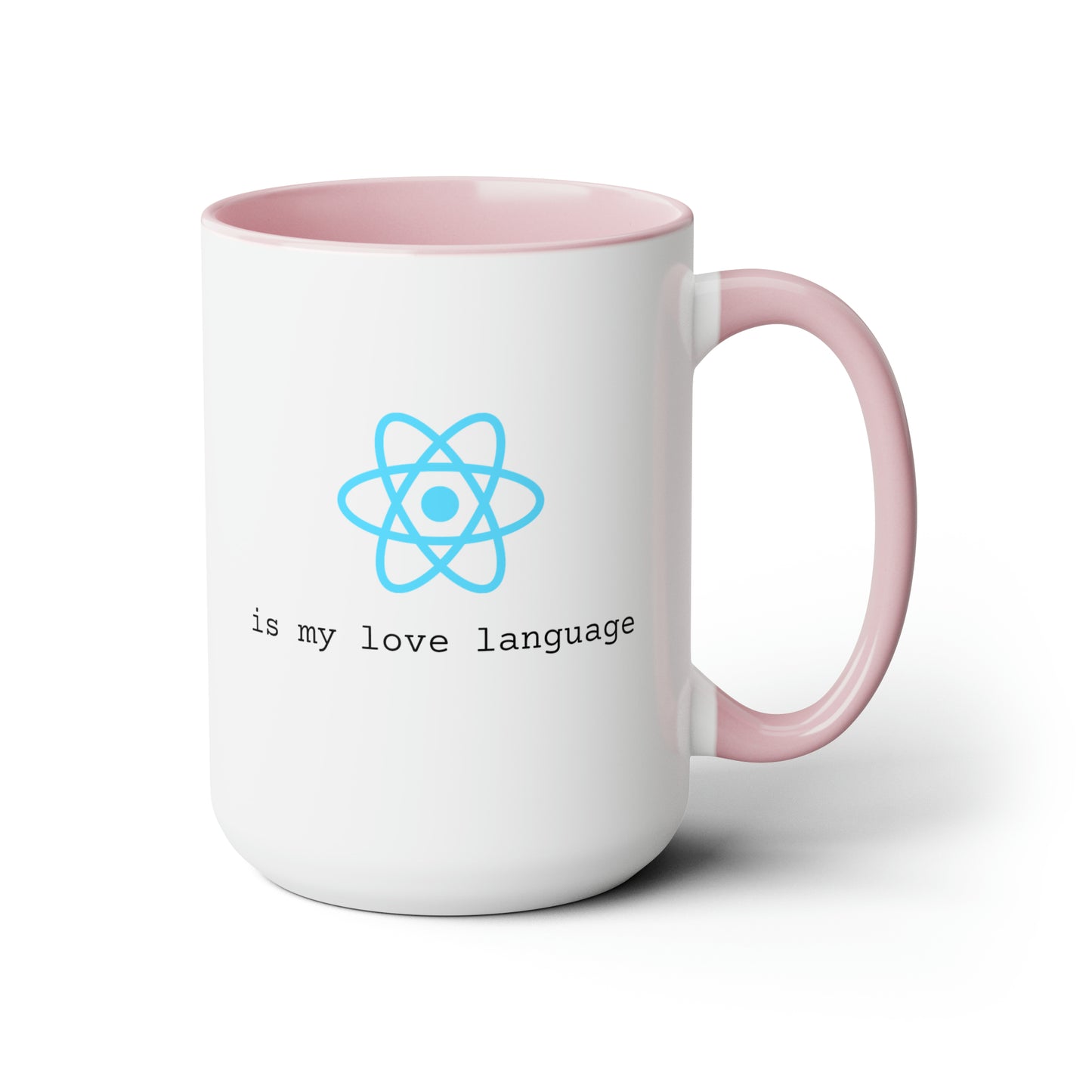 React is My Love Language, Two-Tone Coffee Mug, 15oz