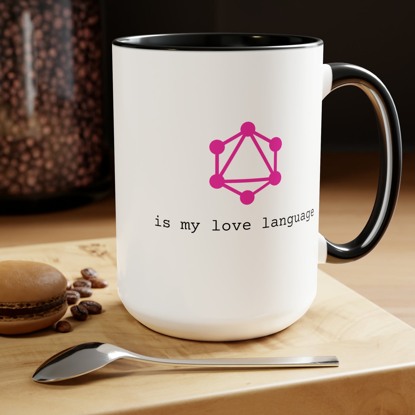 GraphQL is My Love Language, Two-Tone Coffee Mug, 15oz