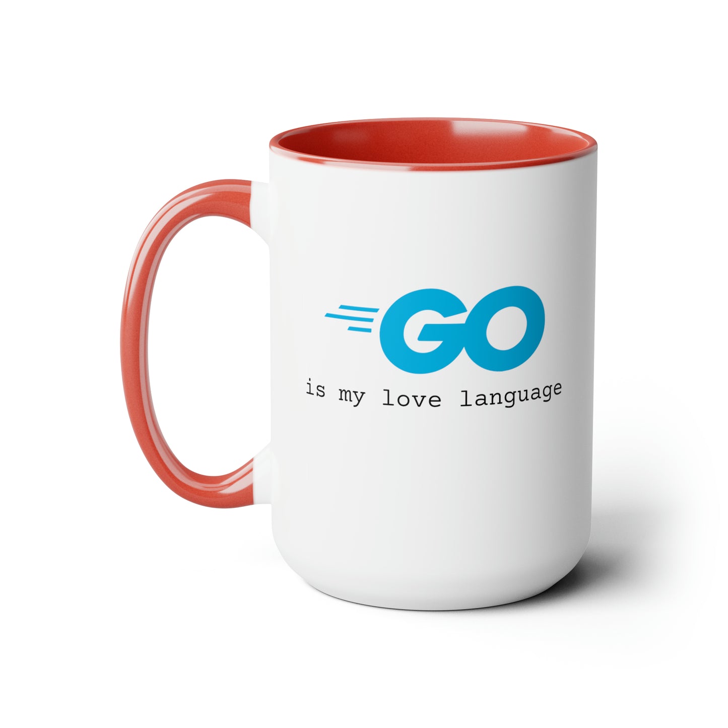 Go is My Love Language, Two-Tone Coffee Mug, 15oz