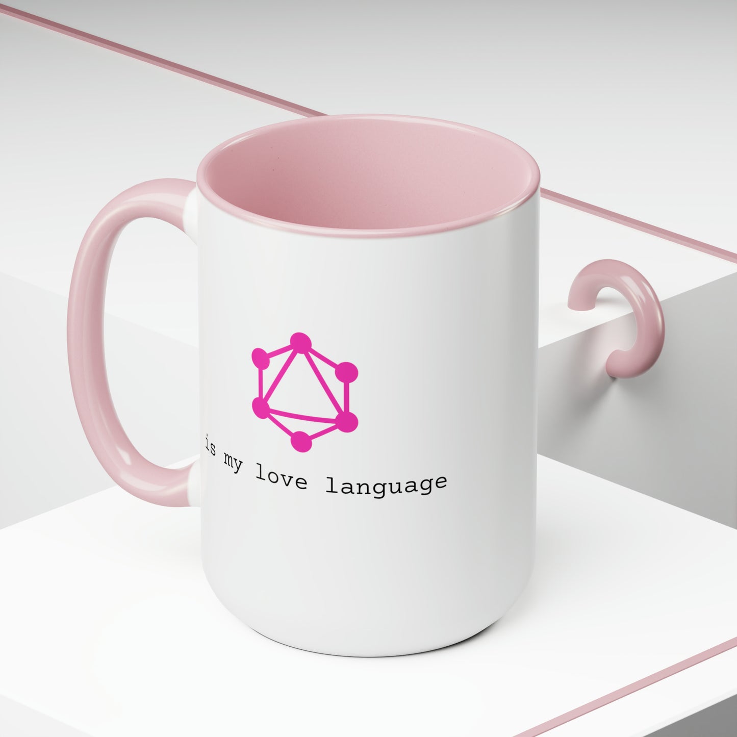 GraphQL is My Love Language, Two-Tone Coffee Mug, 15oz