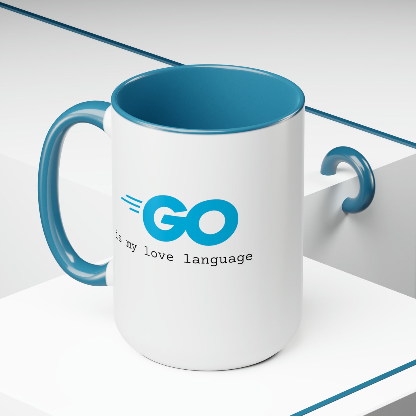 Go is My Love Language, Two-Tone Coffee Mug, 15oz