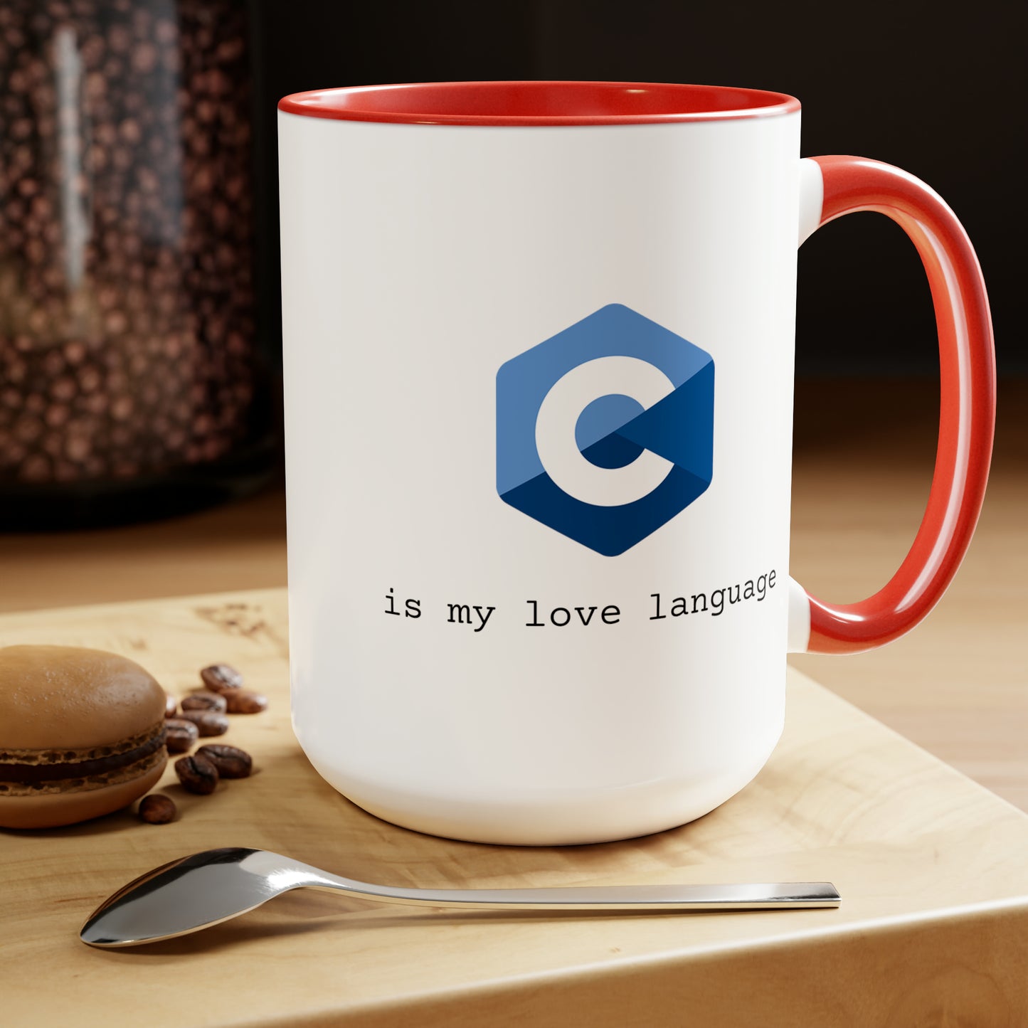 C is My Love Language, Two-Tone Coffee Mug, 15oz