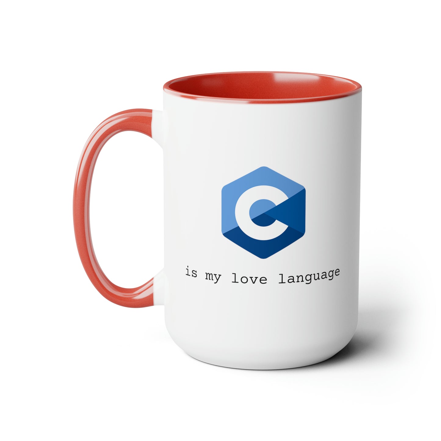 C is My Love Language, Two-Tone Coffee Mug, 15oz