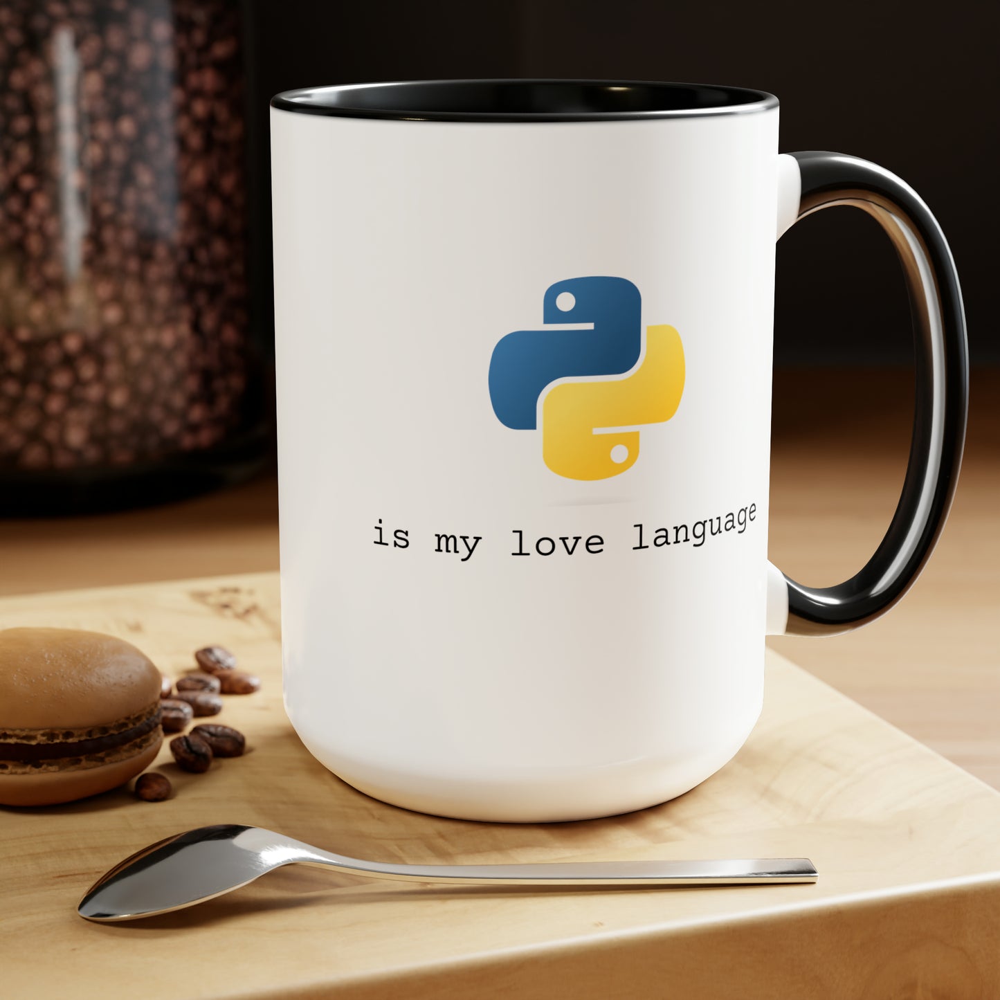 Python is My Love Language, Two-Tone Coffee Mug, 15oz