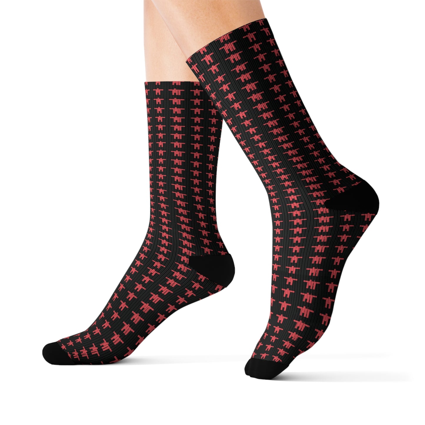 Golioth Socks Coral & Black