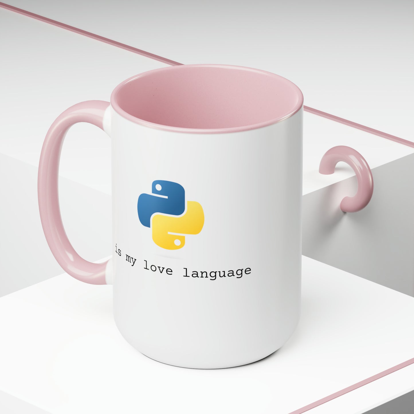 Python is My Love Language, Two-Tone Coffee Mug, 15oz