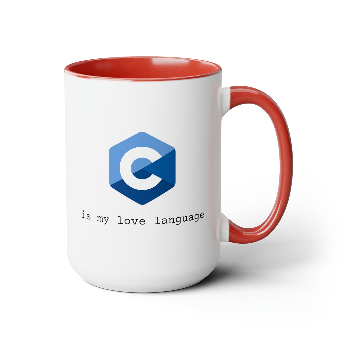 C is My Love Language, Two-Tone Coffee Mug, 15oz