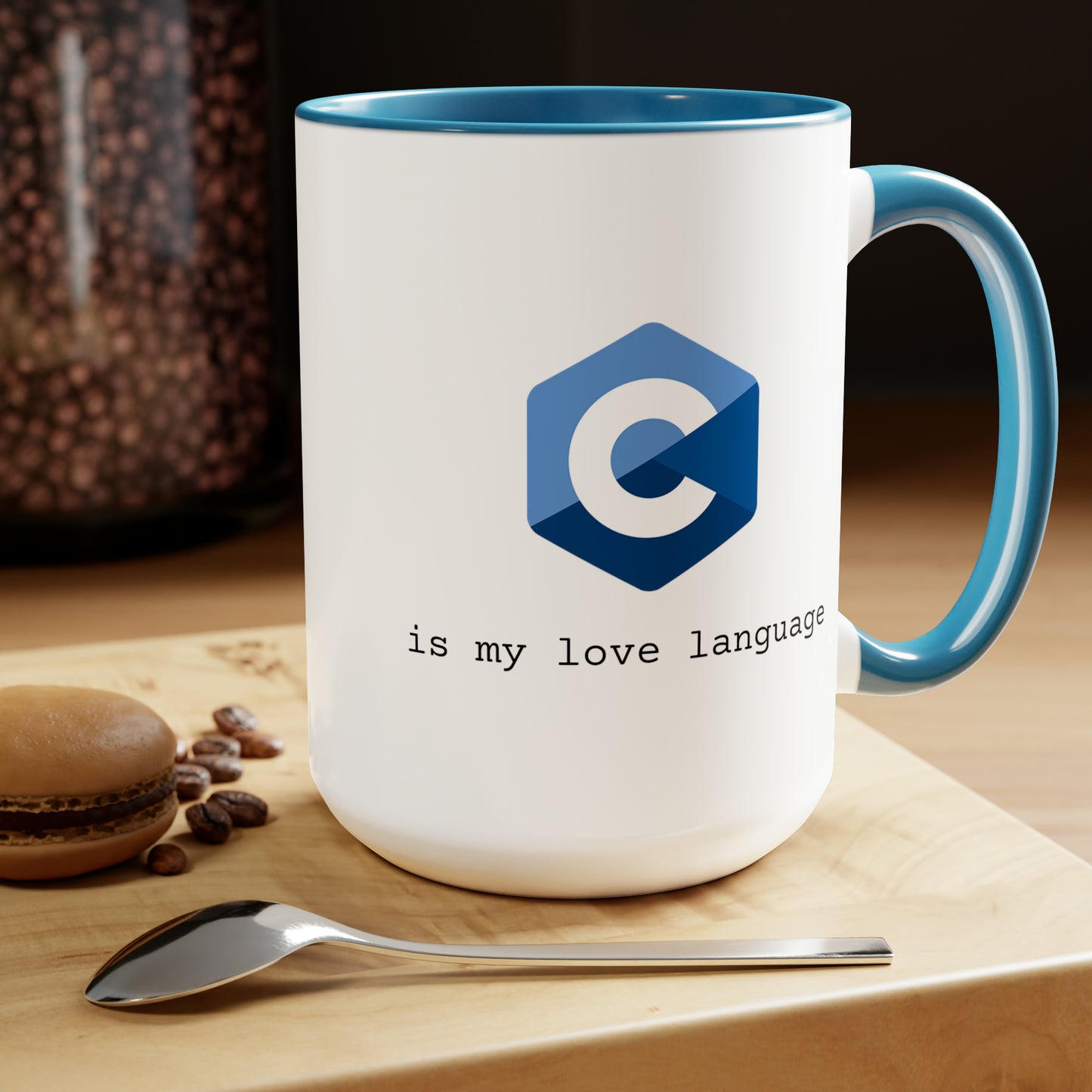 C is My Love Language, Two-Tone Coffee Mug, 15oz