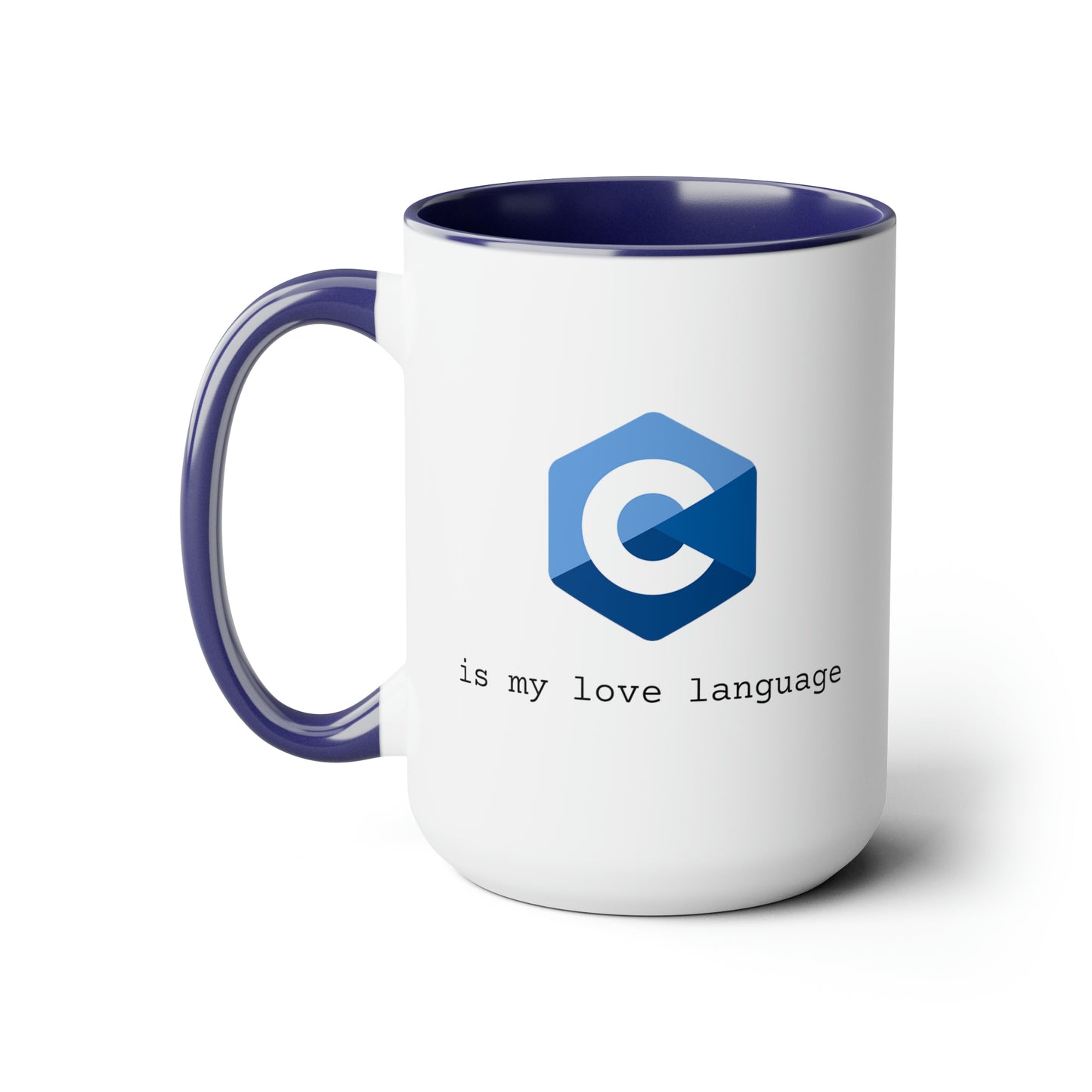 C is My Love Language, Two-Tone Coffee Mug, 15oz