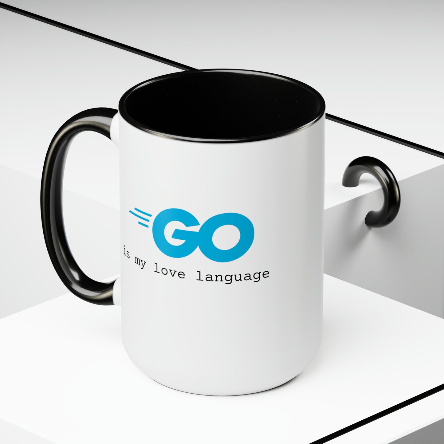 Go is My Love Language, Two-Tone Coffee Mug, 15oz