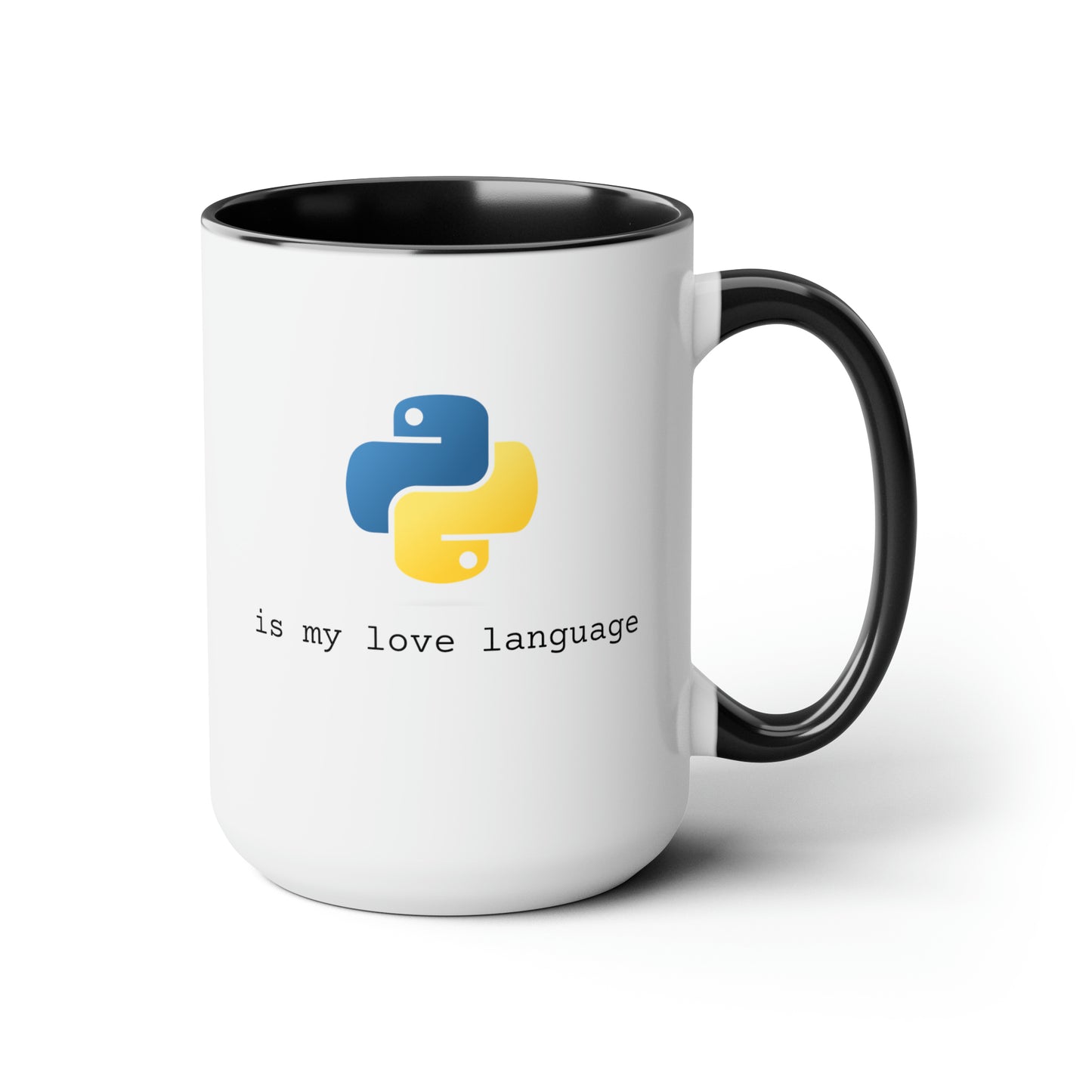 Python is My Love Language, Two-Tone Coffee Mug, 15oz