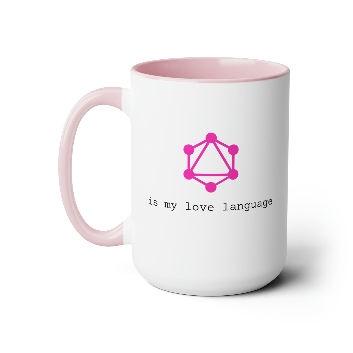 GraphQL is My Love Language, Two-Tone Coffee Mug, 15oz