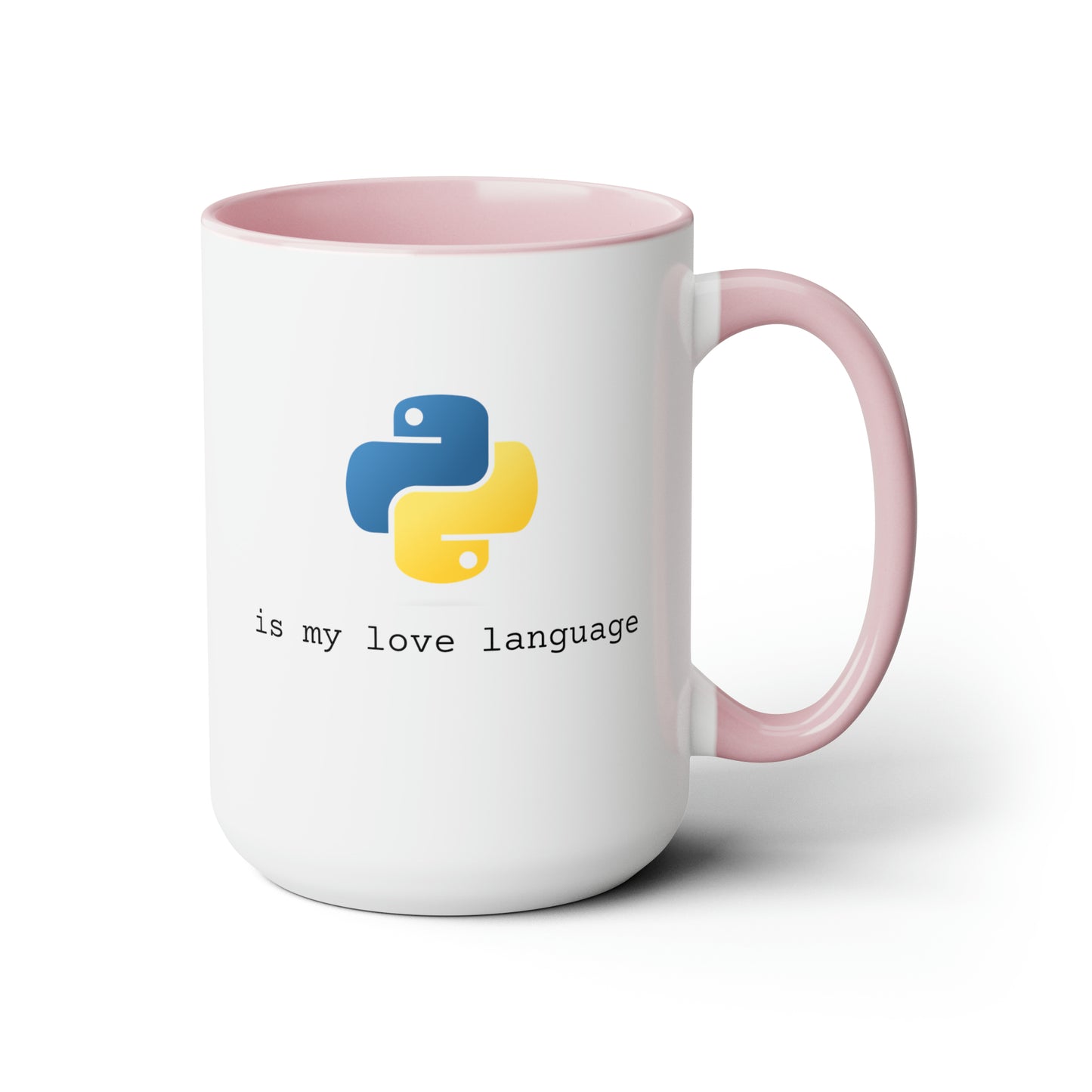 Python is My Love Language, Two-Tone Coffee Mug, 15oz