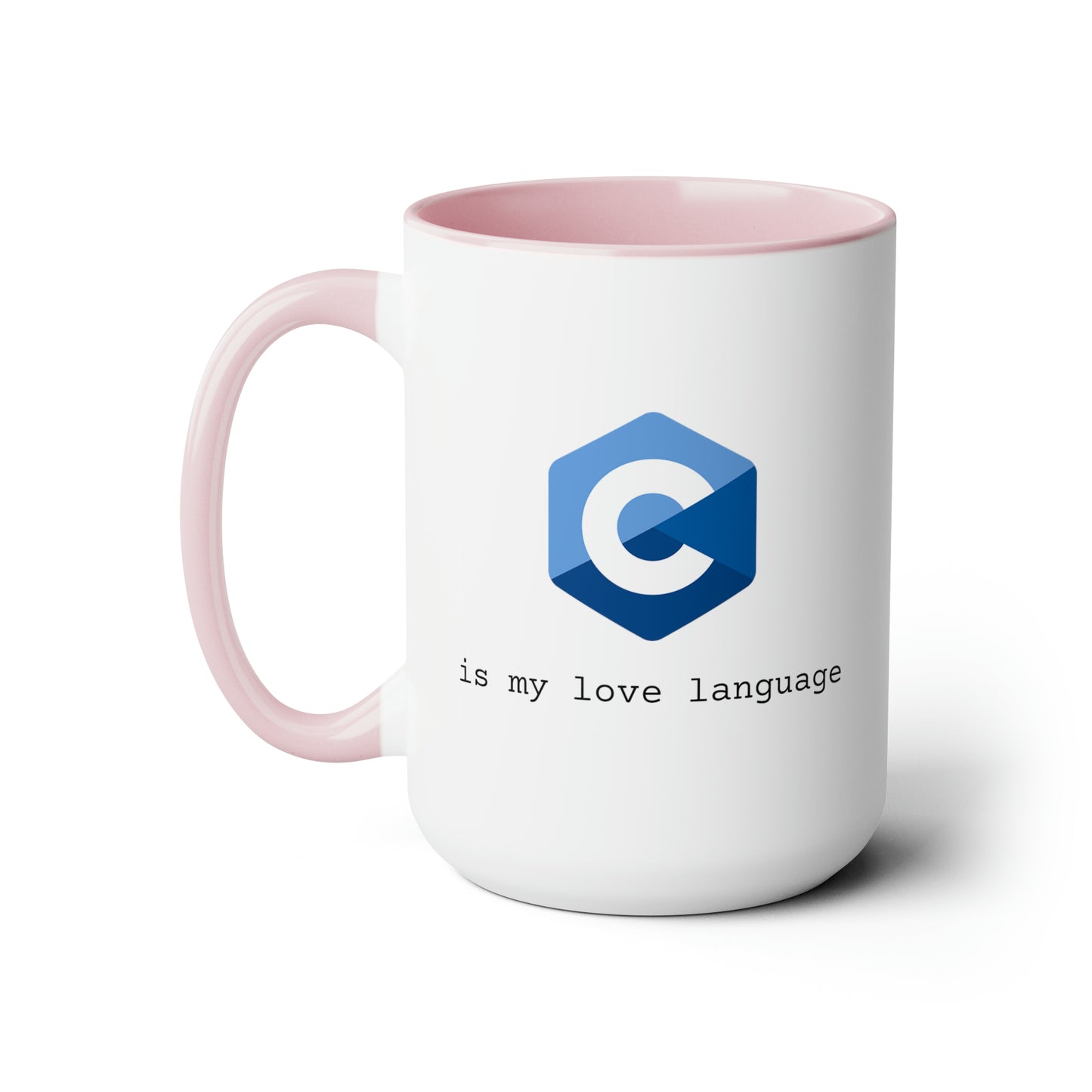 C is My Love Language, Two-Tone Coffee Mug, 15oz