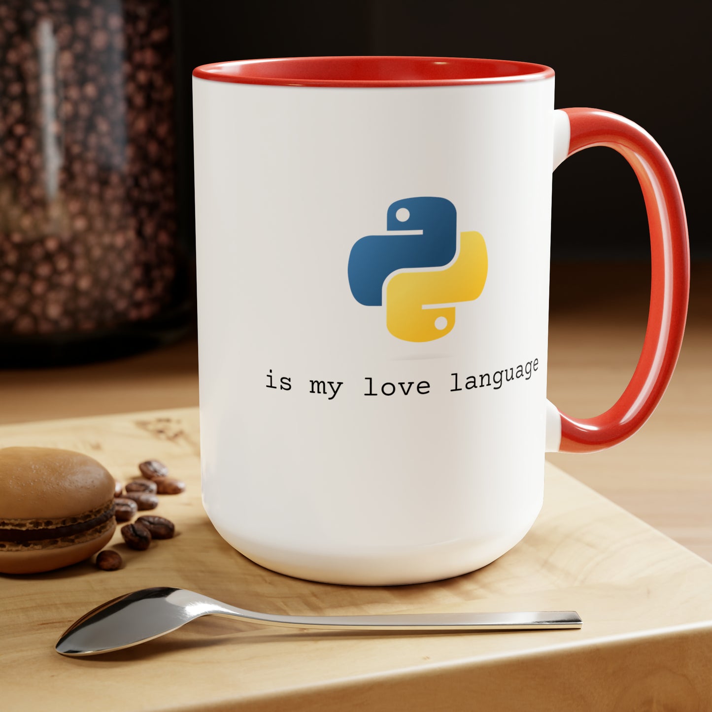 Python is My Love Language, Two-Tone Coffee Mug, 15oz