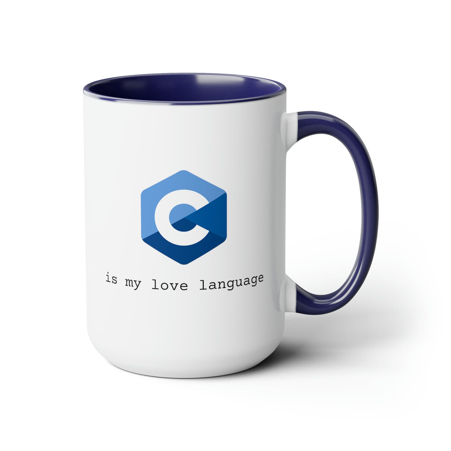 C is My Love Language, Two-Tone Coffee Mug, 15oz