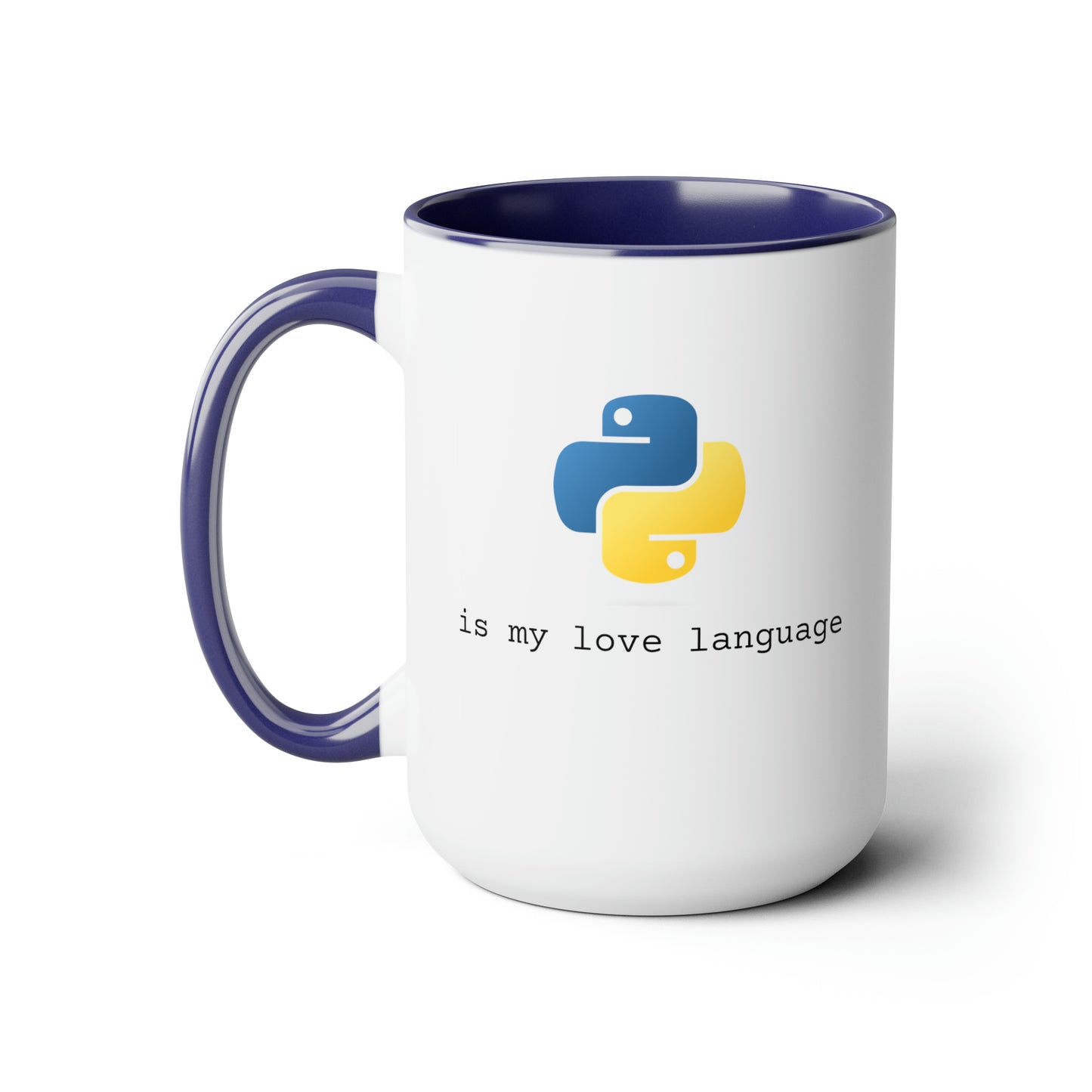 Python is My Love Language, Two-Tone Coffee Mug, 15oz