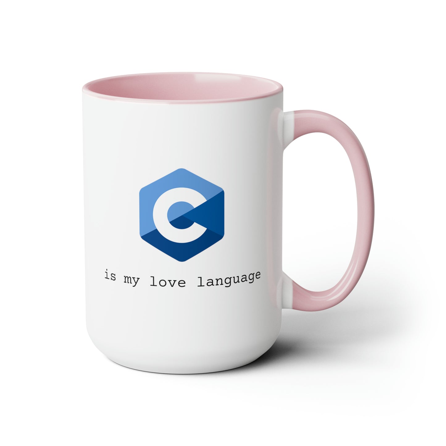 C is My Love Language, Two-Tone Coffee Mug, 15oz