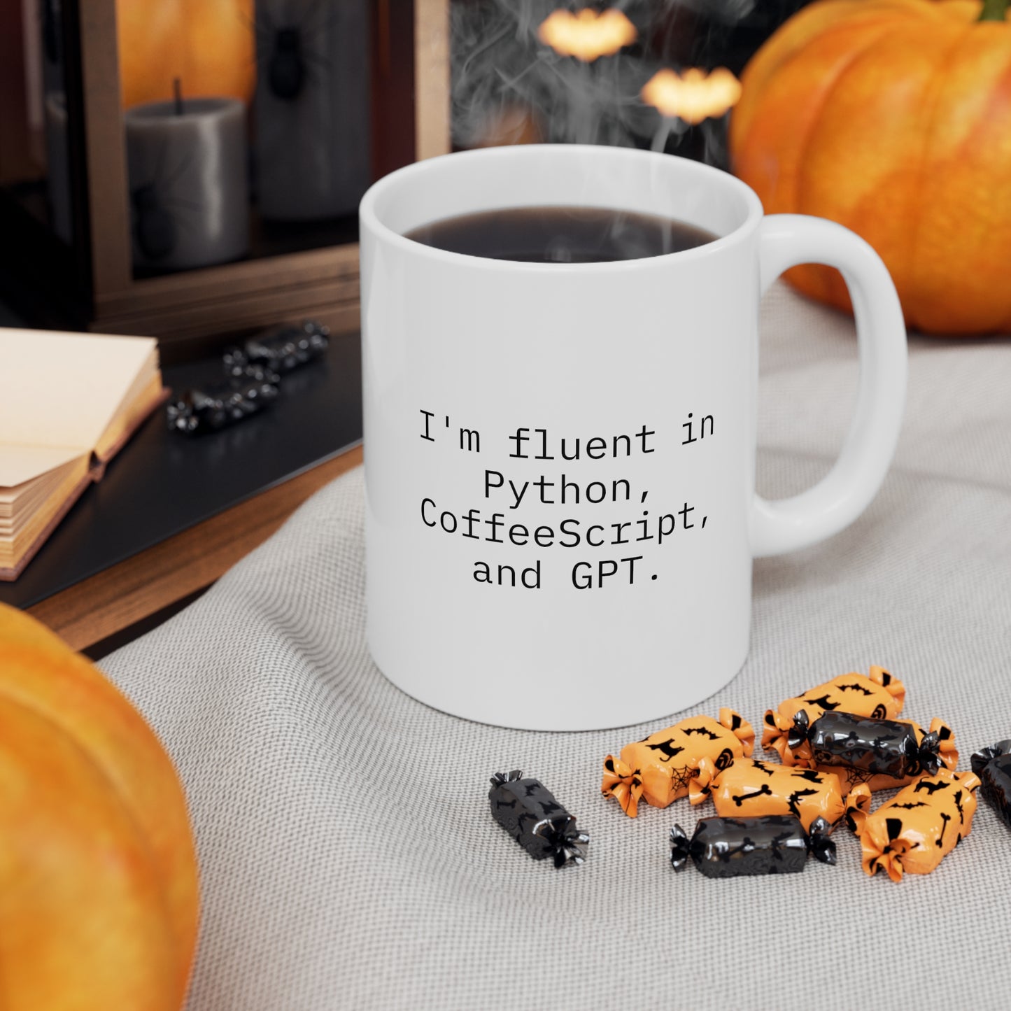 I'm fluent in Python, CoffeeScript, and GPT, Ceramic Mug 11oz