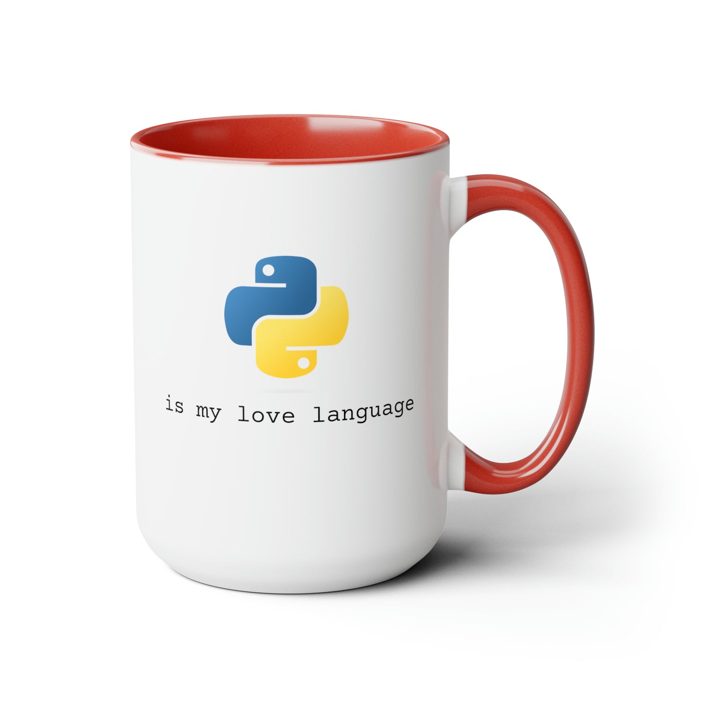 Python is My Love Language, Two-Tone Coffee Mug, 15oz