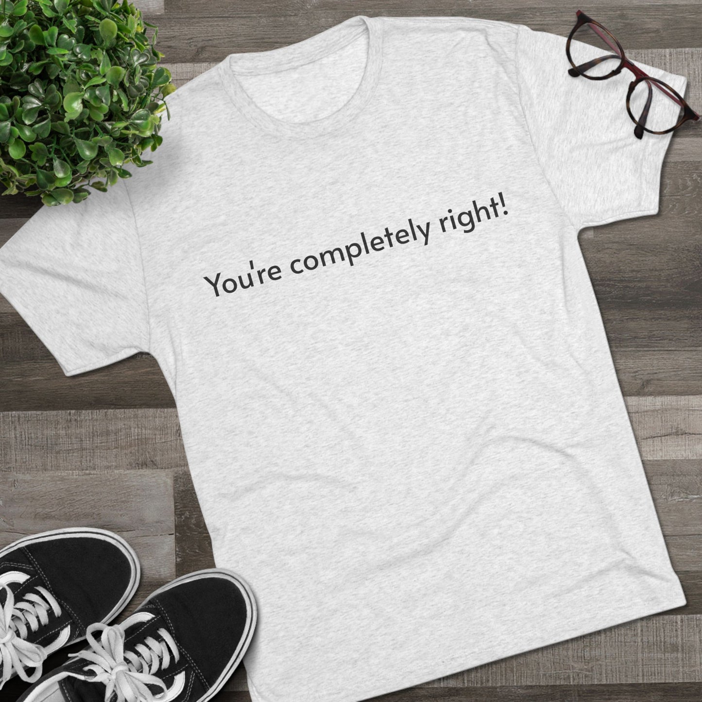 You're Completely Right Tee – Minimalist AI Statement T‑Shirt