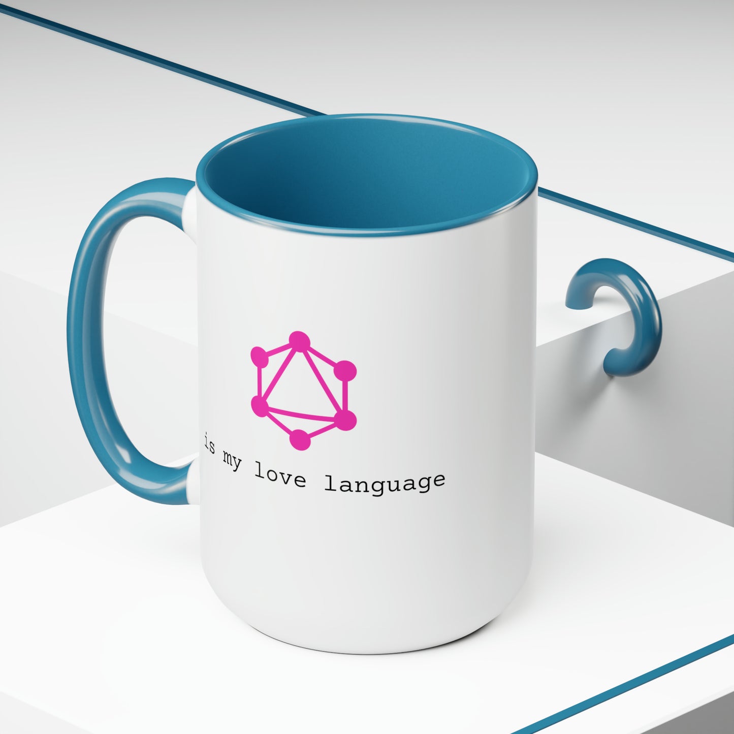 GraphQL is My Love Language, Two-Tone Coffee Mug, 15oz