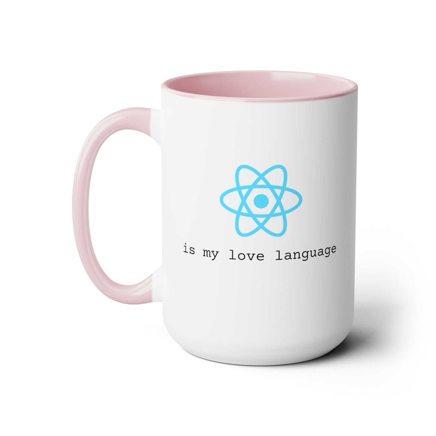 React is My Love Language, Two-Tone Coffee Mug, 15oz