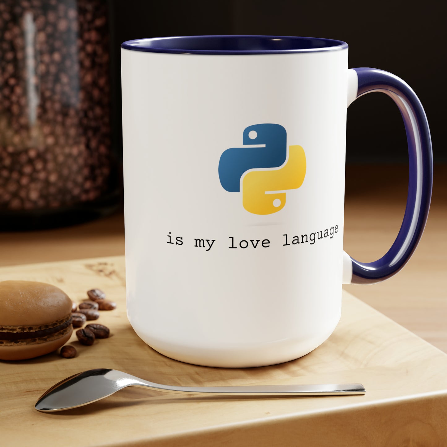 Python is My Love Language, Two-Tone Coffee Mug, 15oz