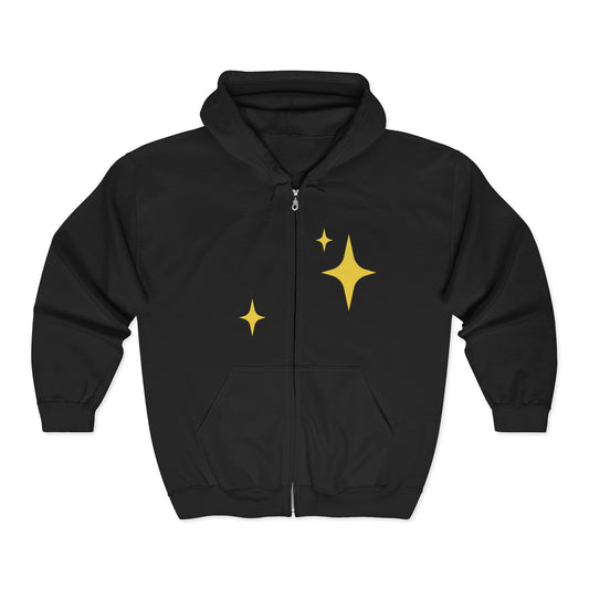 Artificially Intelligent Zip Hoodie — "Artificially Intelligent" Text & Sparkle Design