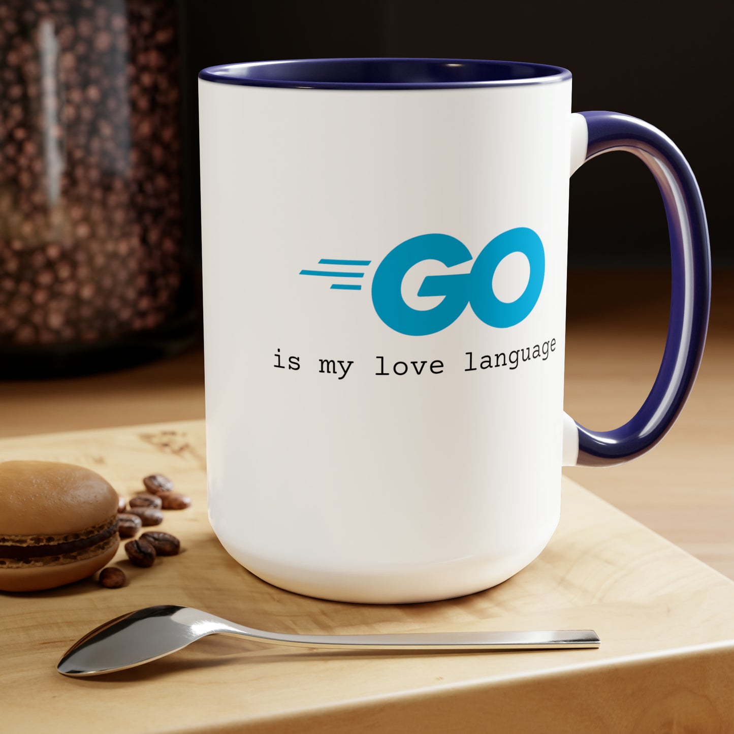 Go is My Love Language, Two-Tone Coffee Mug, 15oz