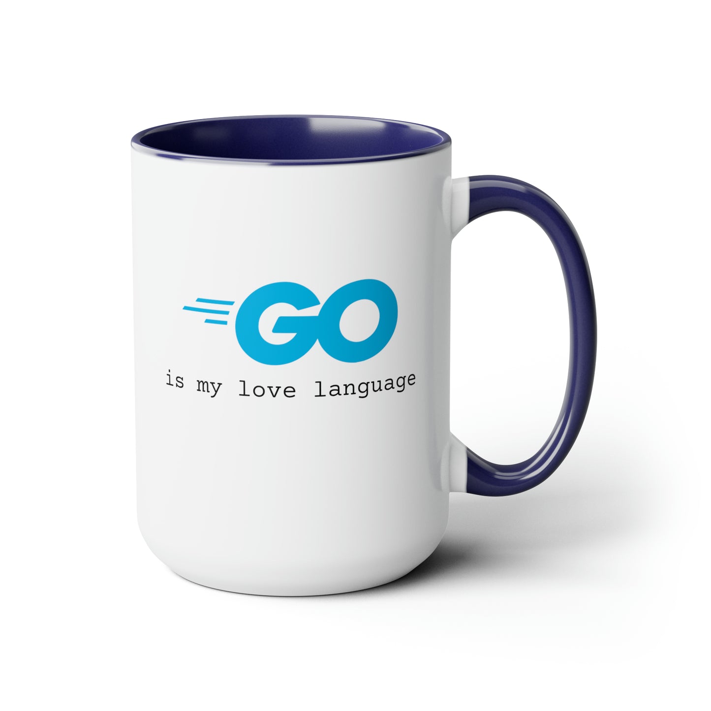 Go is My Love Language, Two-Tone Coffee Mug, 15oz