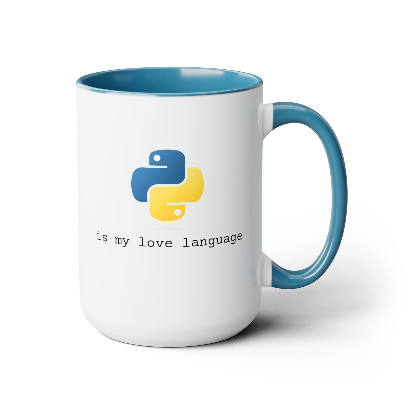 Python is My Love Language, Two-Tone Coffee Mug, 15oz