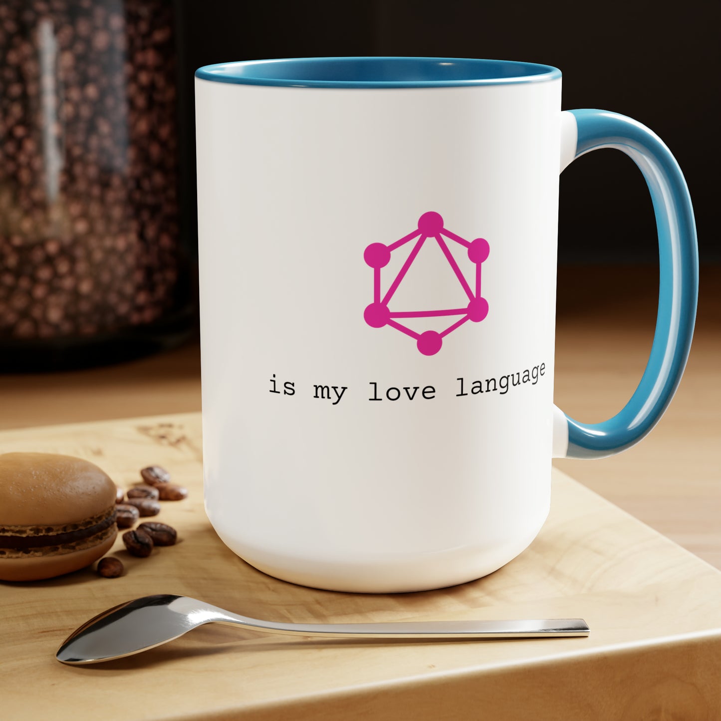 GraphQL is My Love Language, Two-Tone Coffee Mug, 15oz