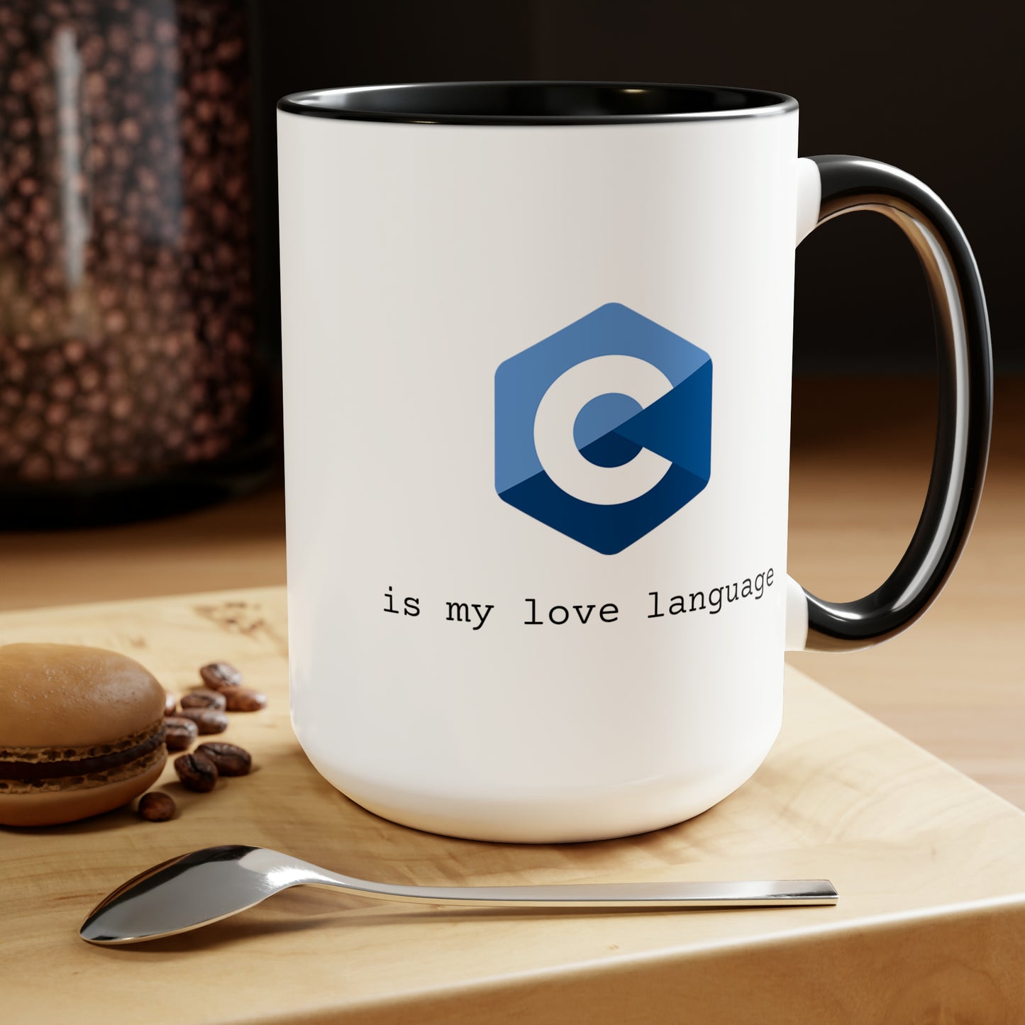 C is My Love Language, Two-Tone Coffee Mug, 15oz