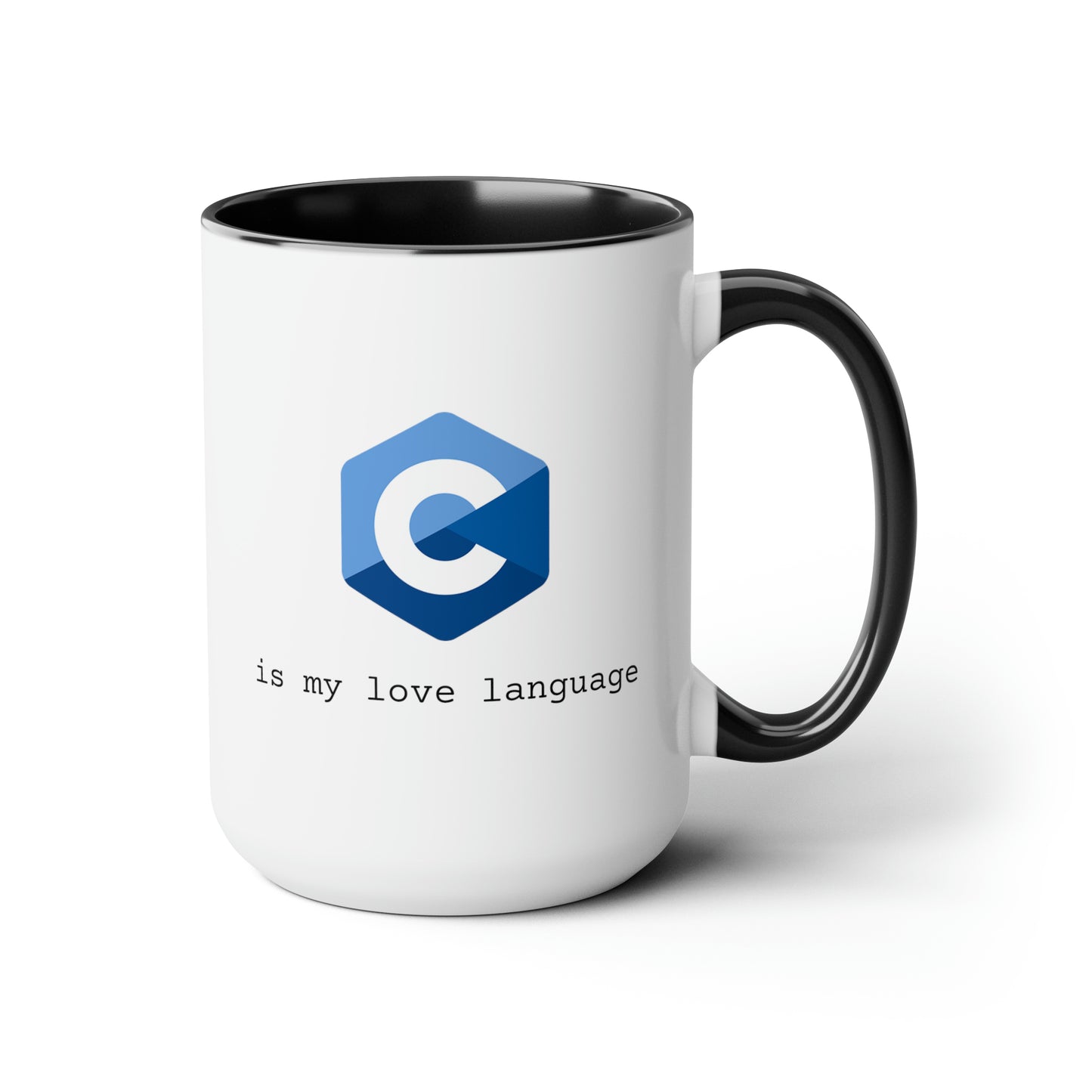 C is My Love Language, Two-Tone Coffee Mug, 15oz