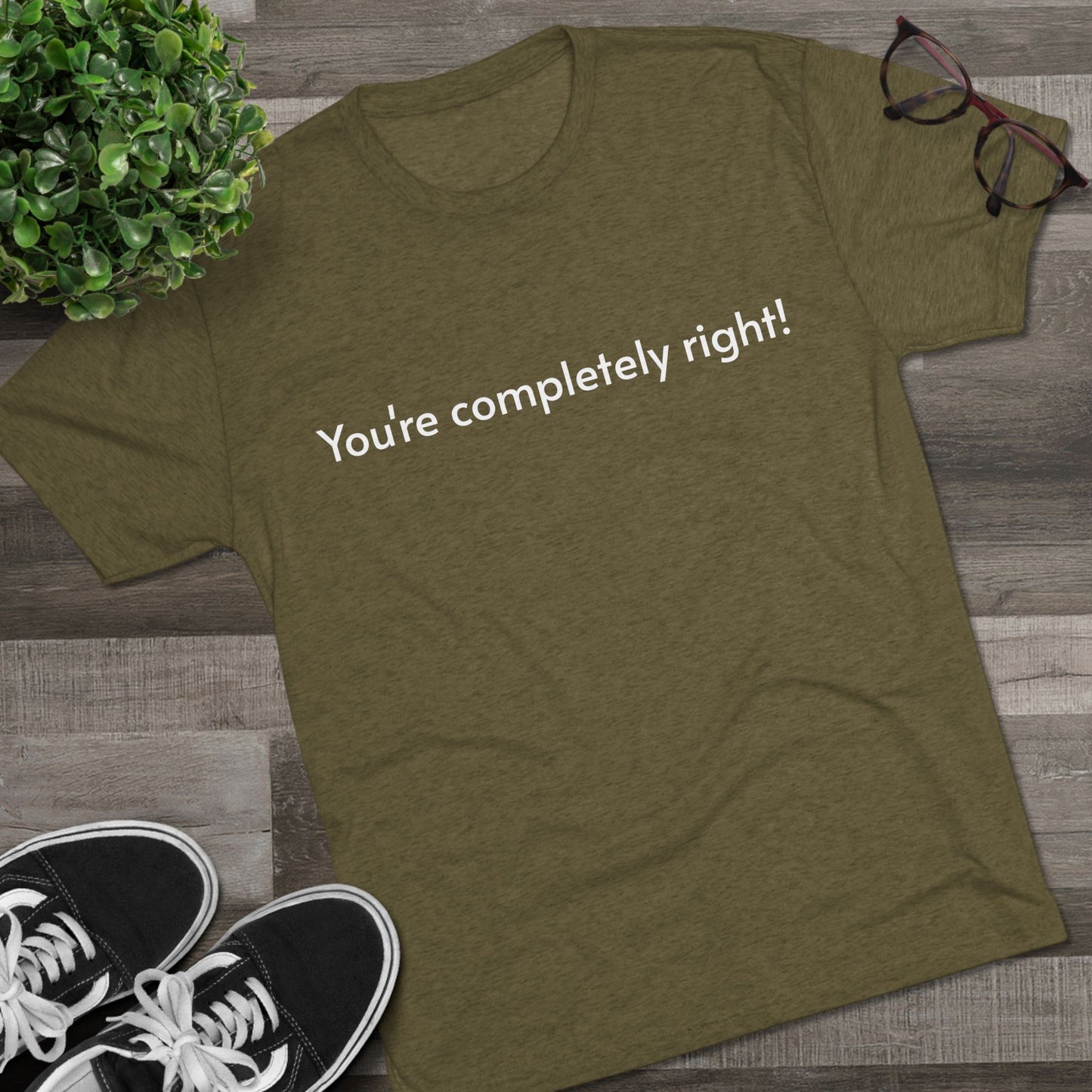 You're Completely Right Tee – Minimalist AI Statement T‑Shirt