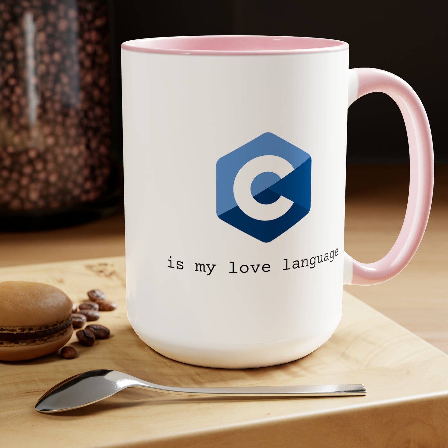 C is My Love Language, Two-Tone Coffee Mug, 15oz