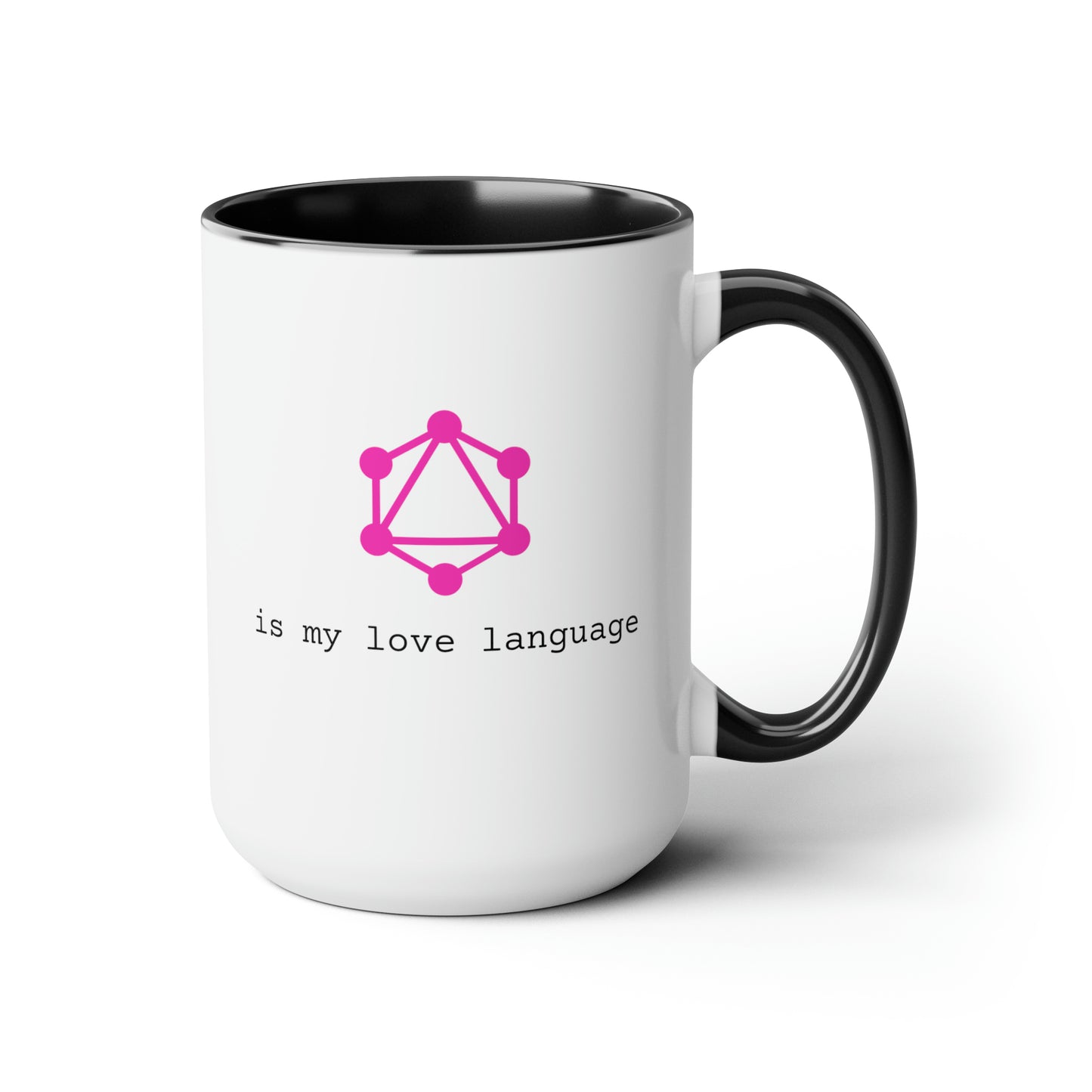 GraphQL is My Love Language, Two-Tone Coffee Mug, 15oz