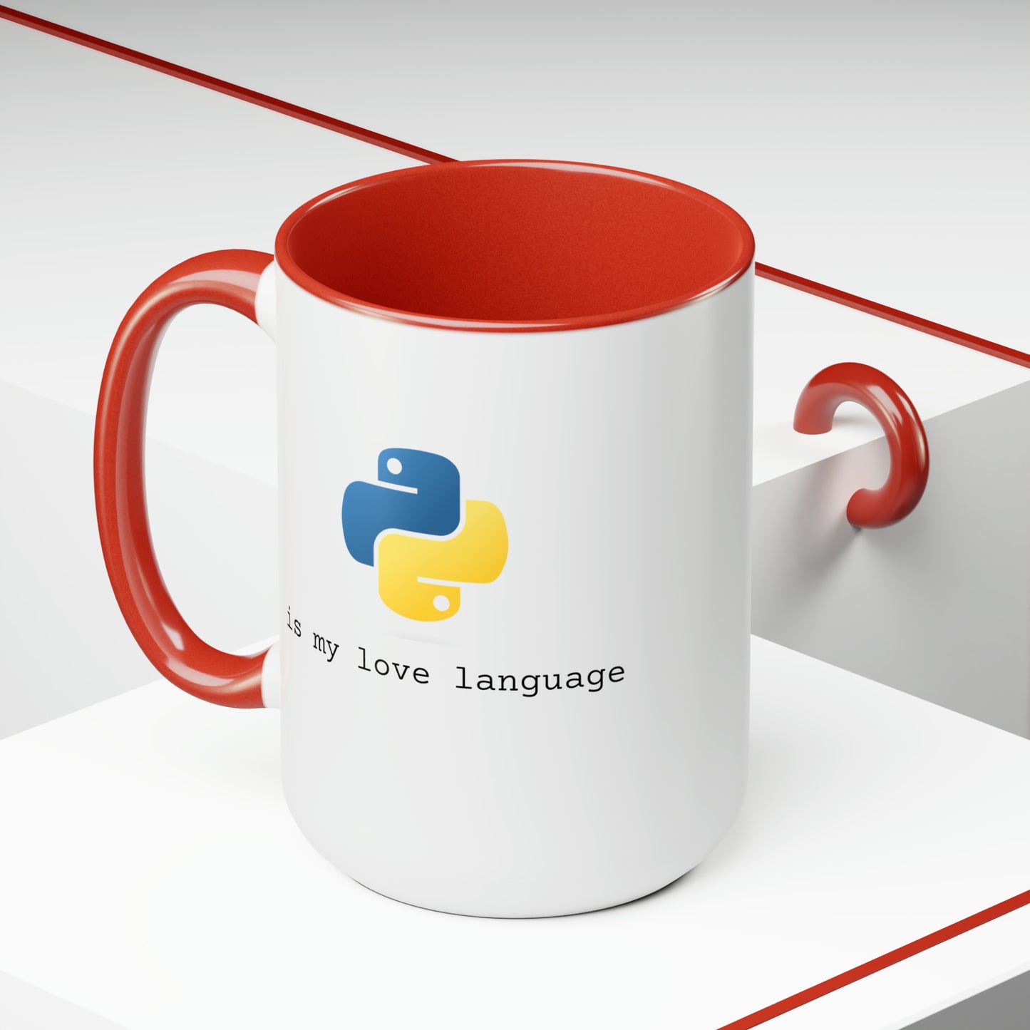 Python is My Love Language, Two-Tone Coffee Mug, 15oz