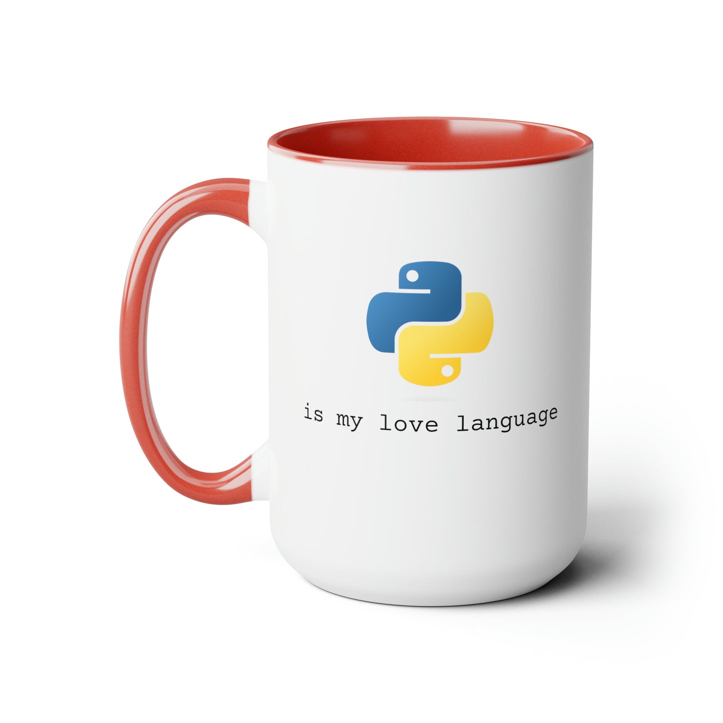 Python is My Love Language, Two-Tone Coffee Mug, 15oz