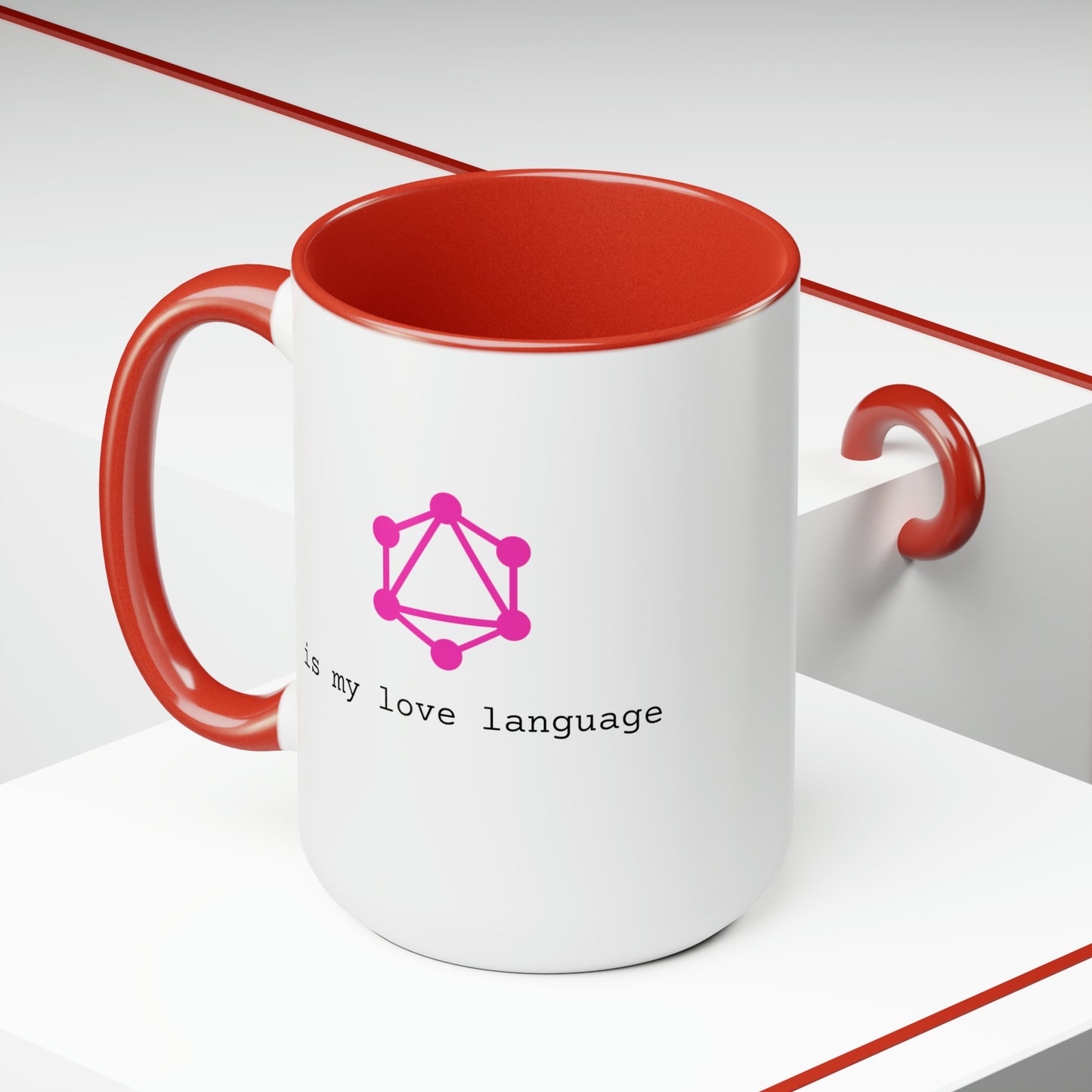 GraphQL is My Love Language, Two-Tone Coffee Mug, 15oz