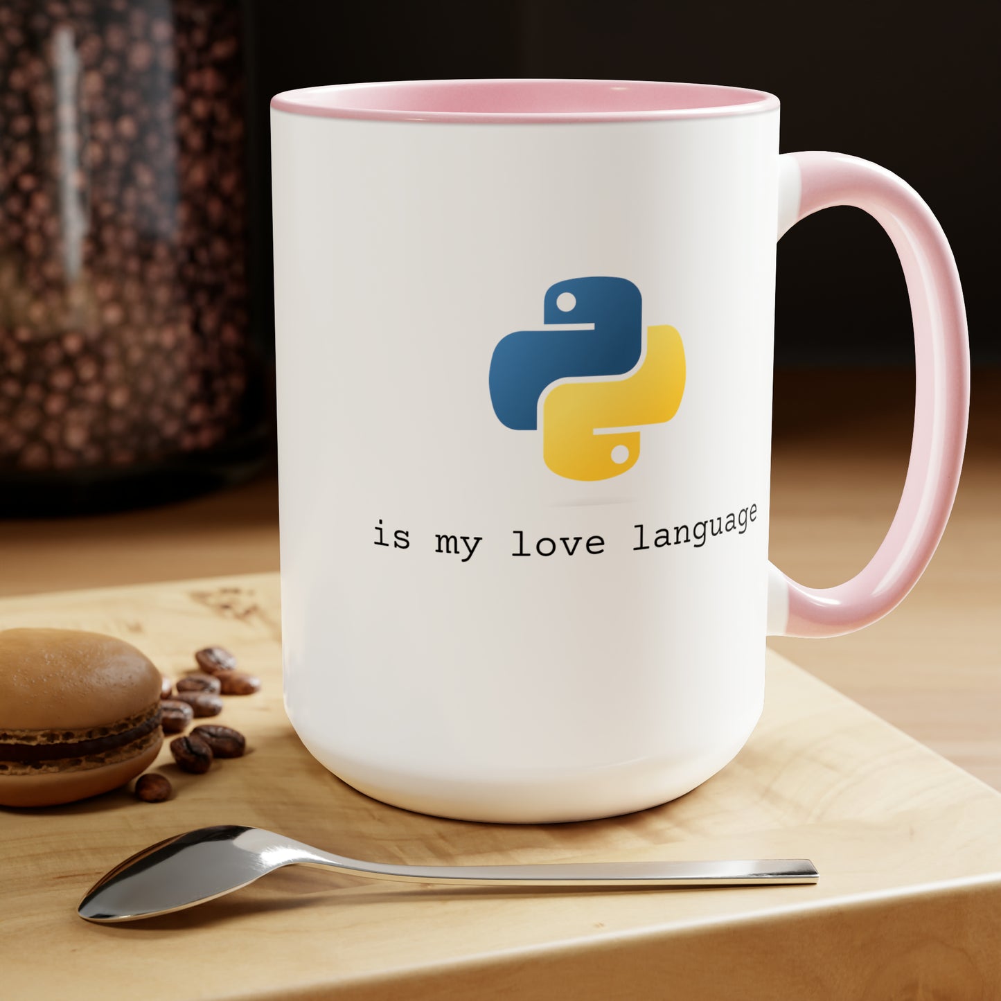 Python is My Love Language, Two-Tone Coffee Mug, 15oz