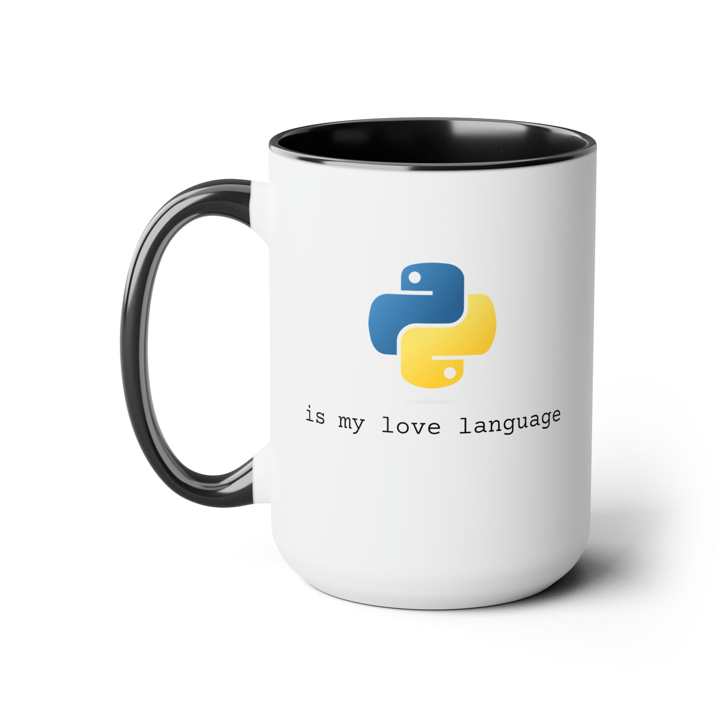 Python is My Love Language, Two-Tone Coffee Mug, 15oz