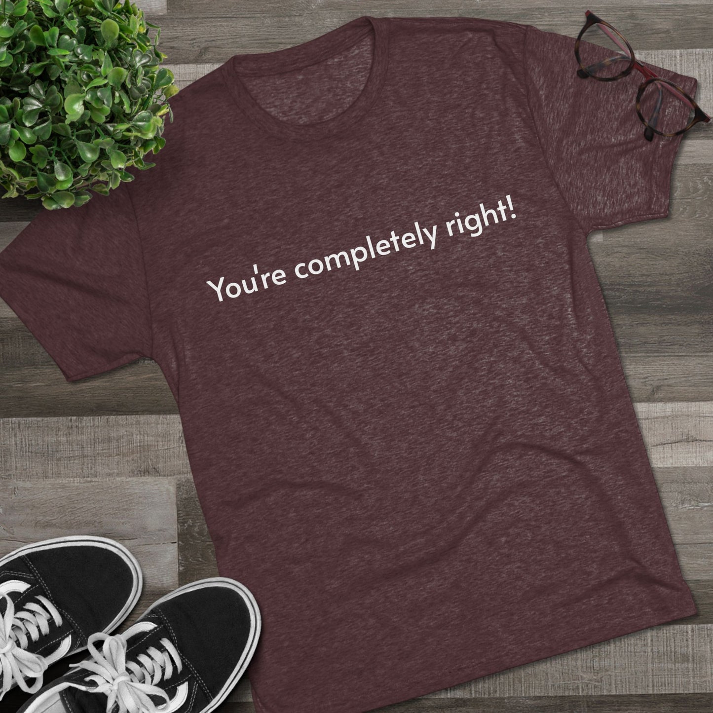 You're Completely Right Tee – Minimalist AI Statement T‑Shirt