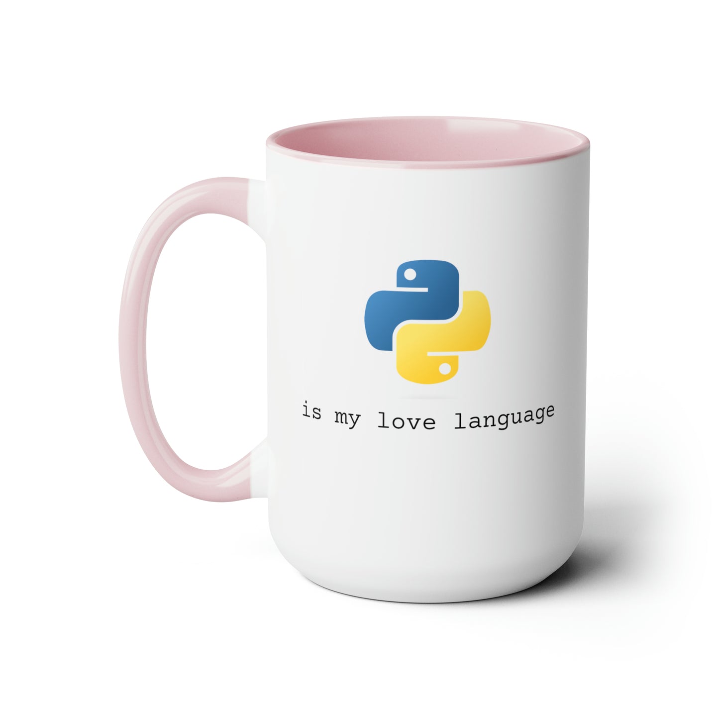 Python is My Love Language, Two-Tone Coffee Mug, 15oz