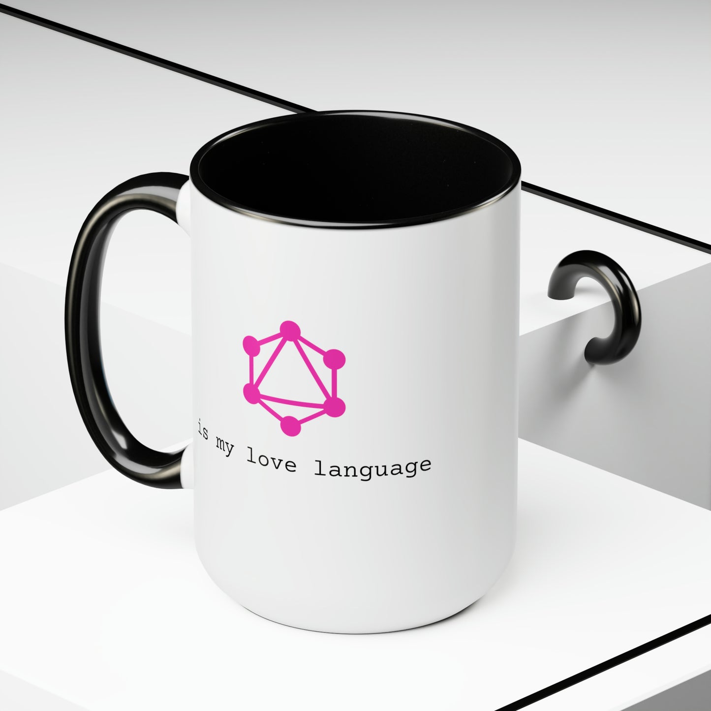 GraphQL is My Love Language, Two-Tone Coffee Mug, 15oz