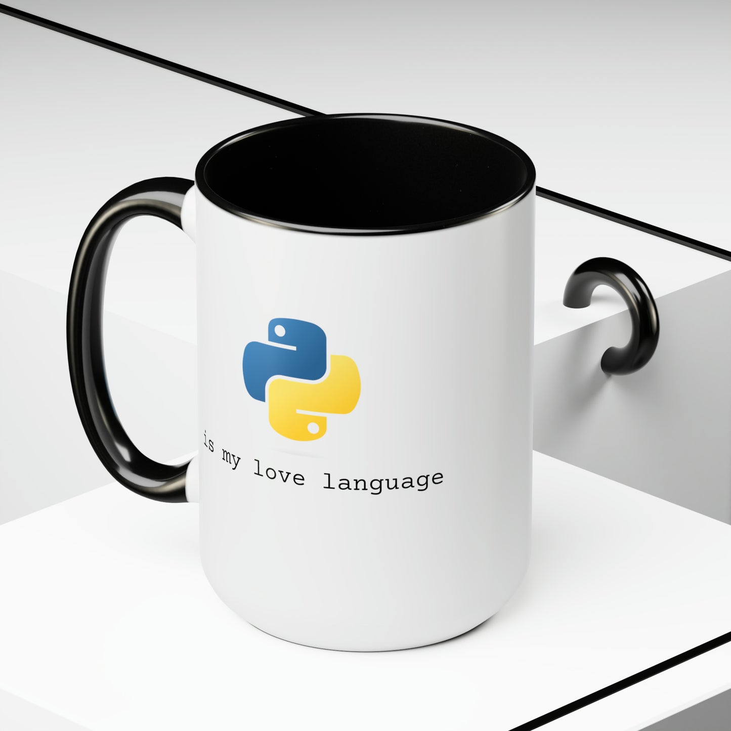 Python is My Love Language, Two-Tone Coffee Mug, 15oz