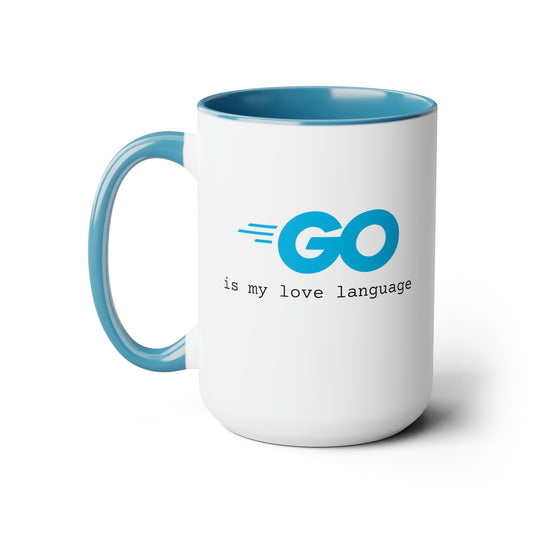 Go is My Love Language, Two-Tone Coffee Mug, 15oz